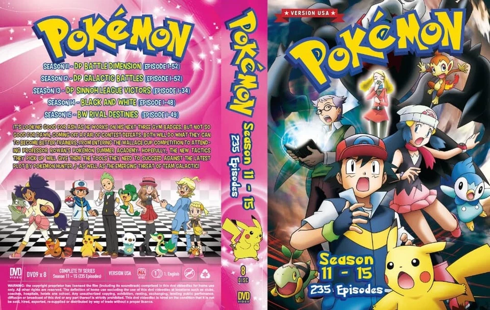ENGLISH VERSION POKEMON SEASON 11-15 DVD USA VERSION 235 Episodes All Region Foto 1 de 1