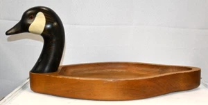 Hermosa bandeja señuelo ganso canadiense talladores Big Sky vintage Catchall 17" X 7,5" - Imagen 1 de 8
