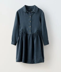 ZARA GIRLS SHIRTDRESS WITH RUCHING SIZE: 11-12, 152CM - Picture 1 of 5