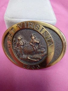 Vintage Collectors West Virginia Bronze Belt Buckle Heritage Mine LTD - Picture 1 of 4