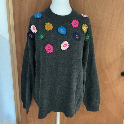 Suéter Boden Bordado Crochet Floral Apliques Cottagecore Talla 16/18 Foto 1 de 4