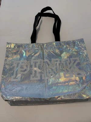 Victoria's Secret PINK Iridescent Tote Bag with Black Handles - Image 1 of 4