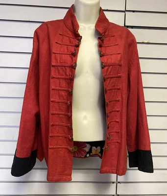 Vintage Toga Jacket Medium Floral Lined Coin Button Samurai Japan 90s - Image 1 of 4