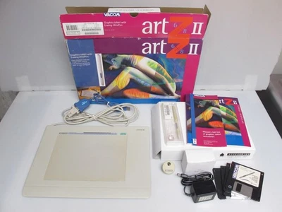 Vintage Wacom ArtZ II 6x8 tablet UD-0608-R in box with accessories + USB adapter - Image 1 of 4