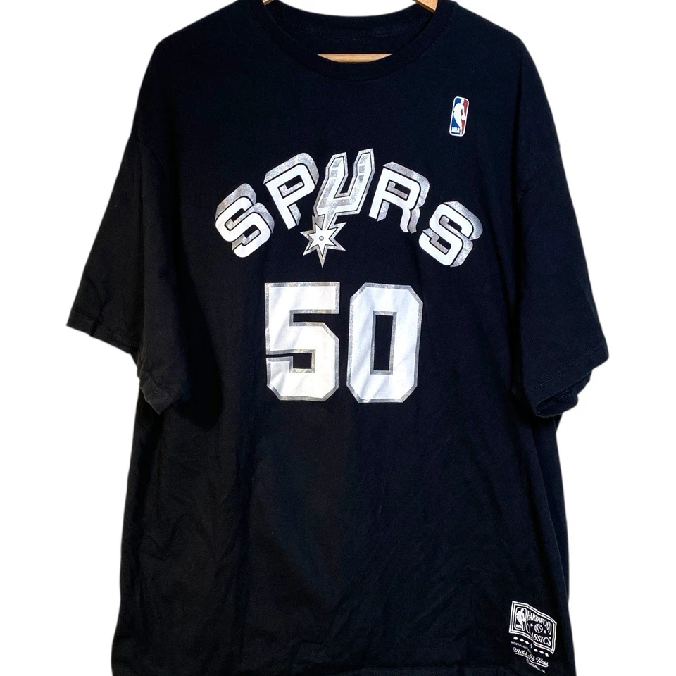 Camiseta NBA Spurs #50 David Robinson El Almirante Mitchell y Ness Talla 3XL Foto 1 de 4