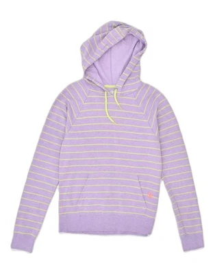 VOLCOM Womens Hoodie Jumper UK 12 Medium Purple Striped Cotton SZ11 - Image 1 of 4