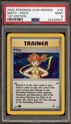 Pokemon Misty Gym Heroes 1st Edition Holo Rare #18 PSA 9 Mint - Image 1 of 2