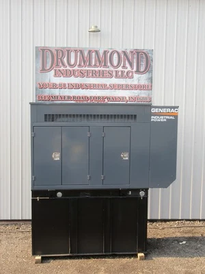 30 KW DIESEL GENERATOR GENERAC 120/240 VOLT ONLY 305 HRS SOUND ENCLOSED VIDEO - Image 1 of 4