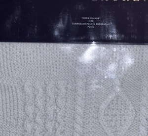 Ralph Lauren Bradbury Throw Blanket Chic Cream, - Picture 1 of 3