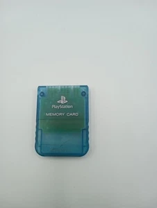Sony Playstation 1 PS1 Official Memory Card SCPH-1020 transparent blue US SELLER - Picture 1 of 2
