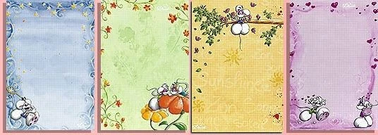 Diddl série complète 4 feuilles A4 Néon 98 - 101 - Photo 1/1