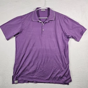 Peter Millar Golf Polo Shirt Mens 2XL  Purple 100% Cotton - Picture 1 of 6