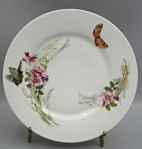 6 Haviland Meadow Visitors Dinner Plates - Pink Wild Roses - Schleiger 1155 - Picture 1 of 9