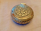 Antique Sterling silver 900 Oval bright cut  Burmese Nut tobacco box