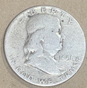 1951 Franklin Half Dollar Silber 50c - Bild 1 von 2