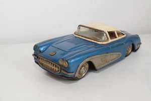 B85 1:18 ?? 26CM LONG TIN TOY SHEET JAPAN YONEZAWA CHEVROLET CORVETTE FAIR COND. - Picture 1 of 12