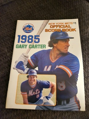 1985 New York Mets Official Score Card,Gary Carter & Ticket STUB  5/19/85  - Image 1 of 4