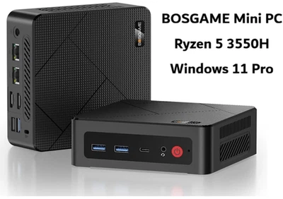 BOSGAME Mini PC Ryzen 5 3550H  Windows 11 Pro DDR4 16GB 512G/1TB SSD WIFI5-NEW - Image 1 of 4