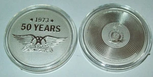 2023 Niue Aerosmith 1 Feinunze .999 Feinsilber 2 $ Münze 50 Jahre Jubiläum - Bild 1 von 1