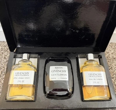 RARE VINTAGE Givenchy GENTLEMAN Trio Box Set Eau De Toilette, After Shave, Soap - Image 1 of 4