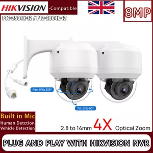 Hikvision Compatible 5MP/8MP 4X Zoom PTZ IP Camera Mic POE IR30m Factory Direct - Picture 1 of 27