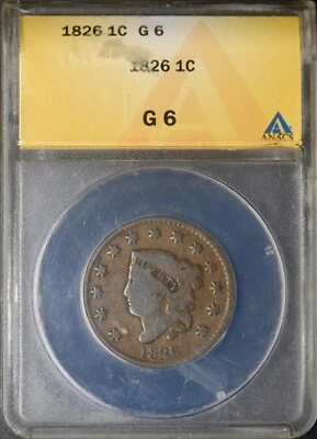 1826 1C Coronet Head Large Cent - ANACS G6 - ✪COINGIANTS✪ - Image 1 of 2