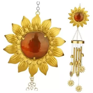 Solar Wind Chimes for Outside WindChimes Outdoor Clearance Deep Sunflower - Picture 1 of 8