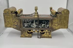 VINTAGE Turkish Ottoman Rare Shoe Shine Box, Large Orient Shoe Clean Stand - Picture 1 of 14