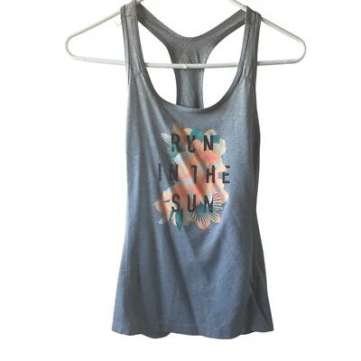 Camiseta sin mangas Old Navy Run in the Sun talla pequeña espalda deportiva hibisco tropical floral Foto 1 de 4