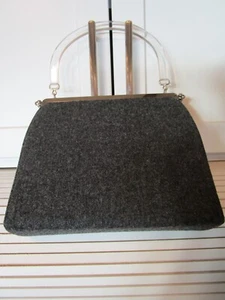 Vintage L&M Edward Reversible Tweet 3-in-1 Purse Lucite Handle 1950-60’s - Picture 1 of 18