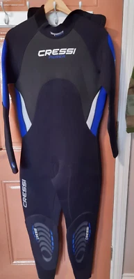 Cressi mens 3mm Wetsuit neoprene one piece diving suit Black  size 5 / XL  new - Image 1 of 4