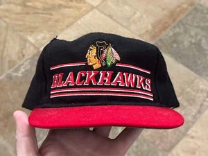 Vintage Chicago Blackhawks Starter Bar Script Snapback Hockey Hat - Picture 1 of 11