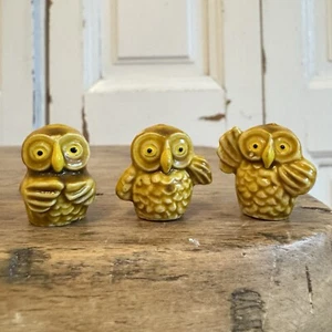 Vintage Pencil Toppers Owls 3pcs Plastic c.1980’s - Picture 1 of 5
