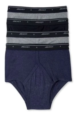 Paquete de 4 calzoncillos de tiro completo Jockey Classic para hombre negros/azules/grises jaspeados Foto 1 de 4