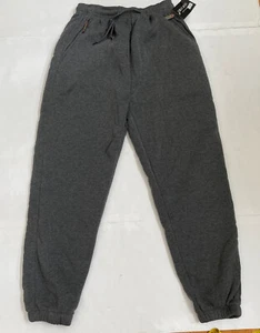 NWTunbranded sweat joggers fleece cotton Blend pants unisex Sz S gray and black - Picture 1 of 6