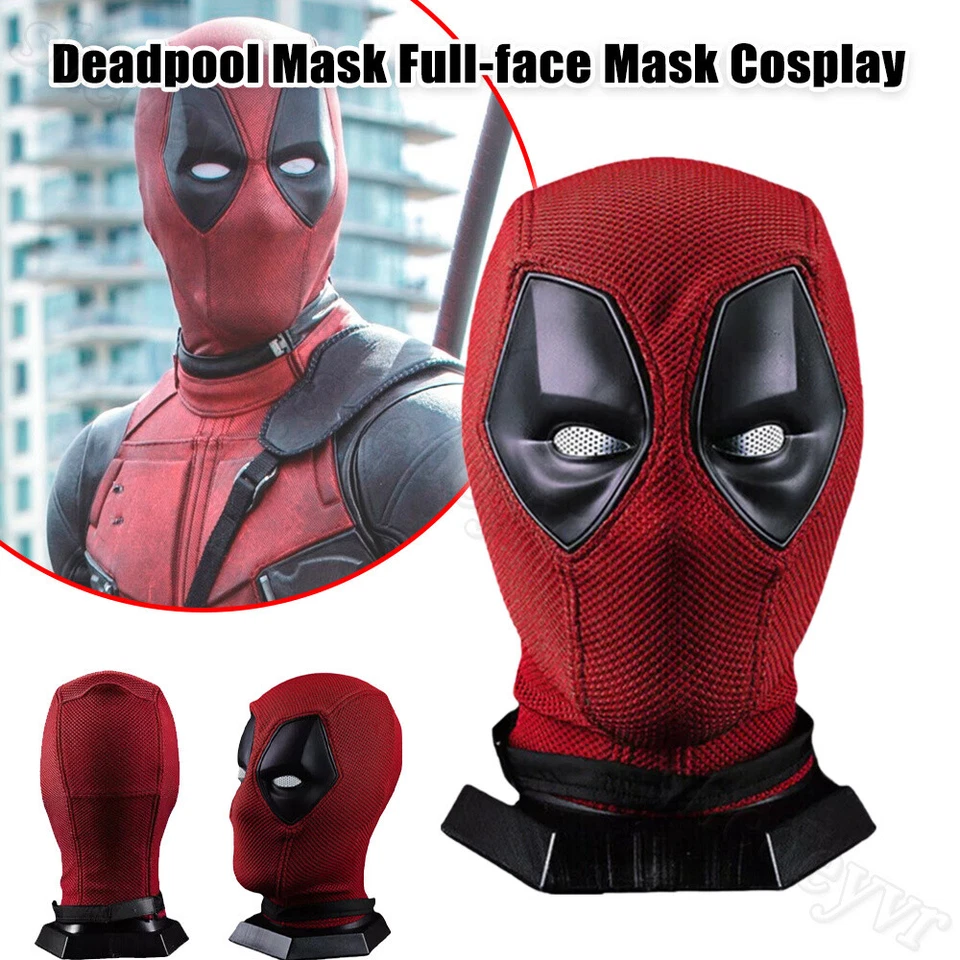 Máscara facial completa de lujo Deadpool transpirable casco de punto utilería de Halloween juegos con disfraces Foto 1 de 4