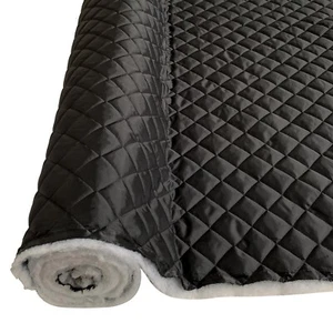 QUILTED FABRIC BLACK 2OZ Waterproof Soft Jackets Dress UPHOLSTERY PET BEDDING - Picture 1 of 8