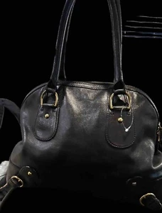 Vintage Banana Republic Zip Around Black Bag Shoulder Laptop Satchel Bag Handtasche - Bild 1 von 10