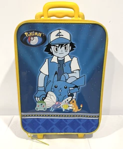 POKEMON ASH & PIKACHU TRIBUTE ROLLING TRAVEL LUGGAGE SUITCASE NINTENDO ORIGINAL - Picture 1 of 15