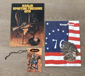 1976 Marling Sporting Firearms Catalog 336T Hang Tag Savage Arms Rifle Shotguns - Bild 1 von 24