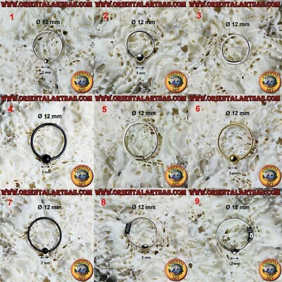 Cerchietto da naso in Argento 925‰  da 12 mm di diametro, vari modelli - Immagine 1 di 4