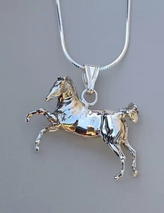 Rearing Horse Pendant ONLY Sterling Silver Necklace Equestrian Jewelry Zimmer - Picture 1 of 3