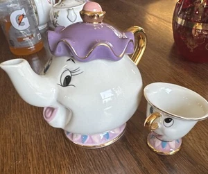 Mrs Potts Teapot Disney Beauty Beast Teapot & Mug and Chip Tea Set Kato Kogei - Picture 1 of 9