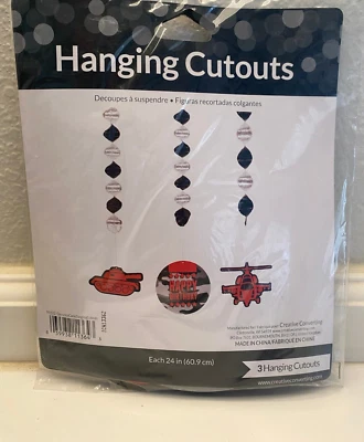 "Operation Camo" Dangling Hanging Cutouts Army Military  Swirls 3ct, 24" each - Image 1 of 2