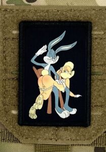 Looney Tunes Bugs Bunny Morale Patch / Military ARMY Tactical Hook & Loop 351