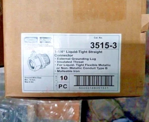 Conector recto hermético líquido Hubbell-Raco 3515-3, LT, 1-1/4", caja nueva de 10 piezas. - Imagen 1 de 3