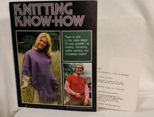 Vintage Knitting Pattern Poncho Sweater Tote Bag 1972 Knitting Know How + Bonus - Picture 1 of 17