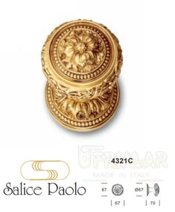 POMOLO PORTA FISSO GIREVOLE SALICE LIONE 4321/C PATINATO ORO VECCHIO D.70 - Foto 1 di 2