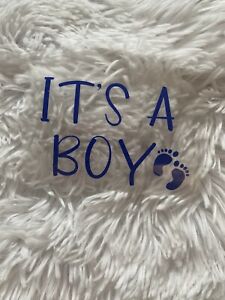 It's A Boy Baby Gender Reveal Iron On Transfer-T-Shirt 5 Inch Decal.