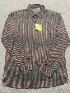 New Visconti Black Long Sleeve Shirt Mens Size L Retail 145.00 - Picture 1 of 8